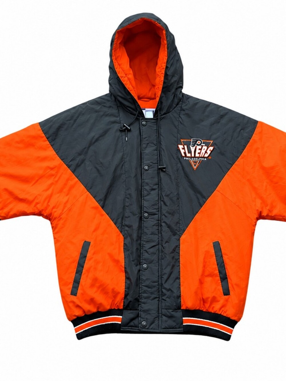 Vintage 90s Logo 7 NHL Philadelphia Flyers Athletic Puffer Jacket Sz. Large